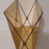 Vintage magazine rack printed wood and brass