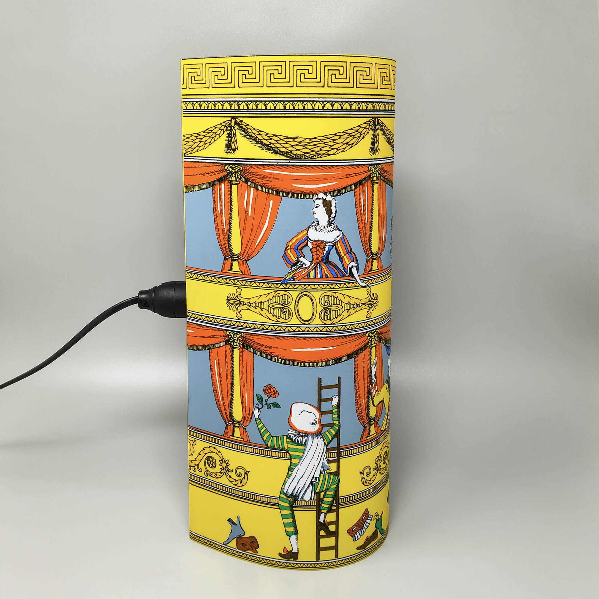 1990s Gorgeous "Commedia dell'Arte" Table Lamp by Piero Fornasetti for Anto