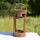 Wicker bottle holder basket with slots for plates and glasses - 1970s