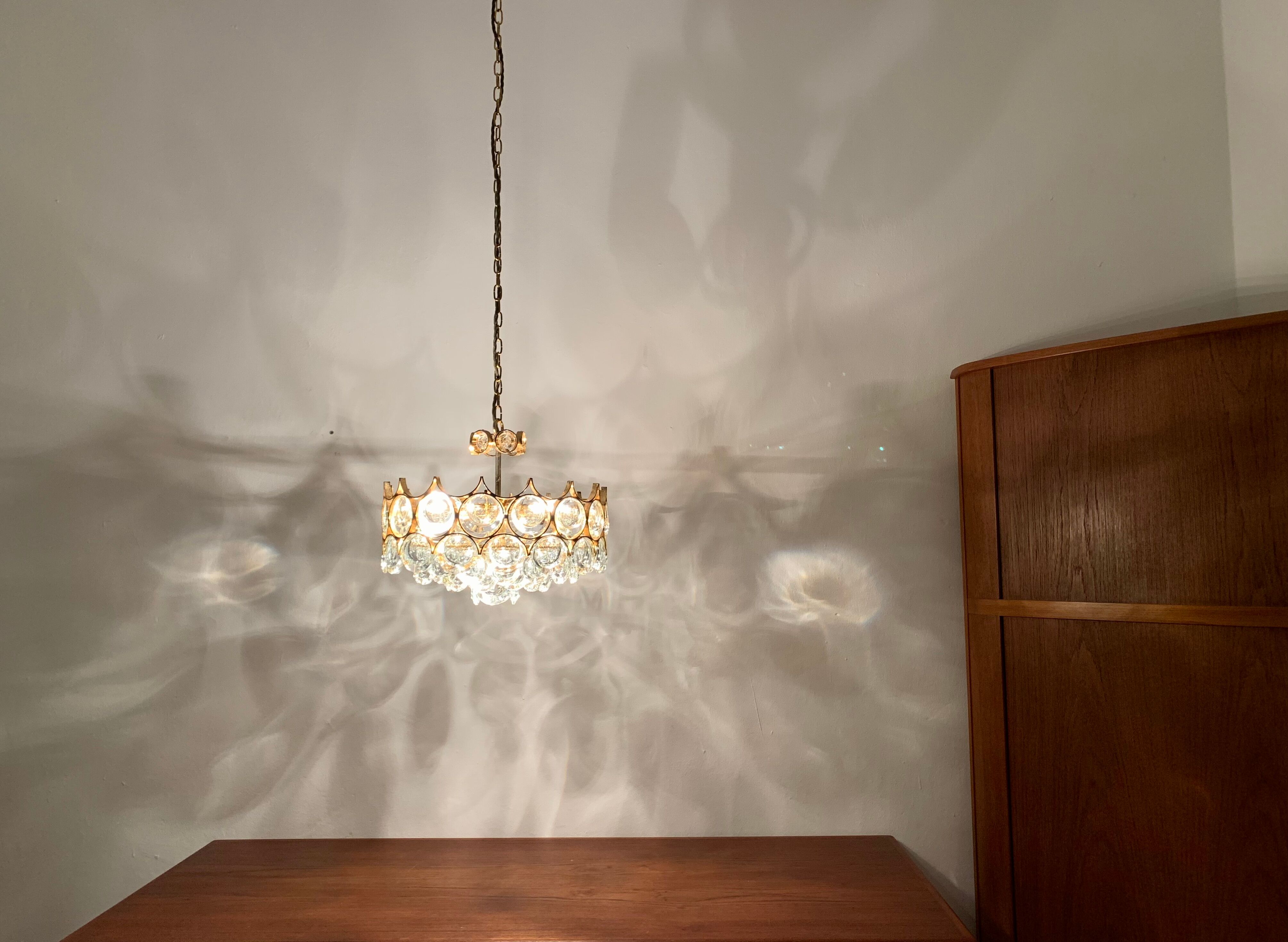 Chandelier en verre cristal par Palwa