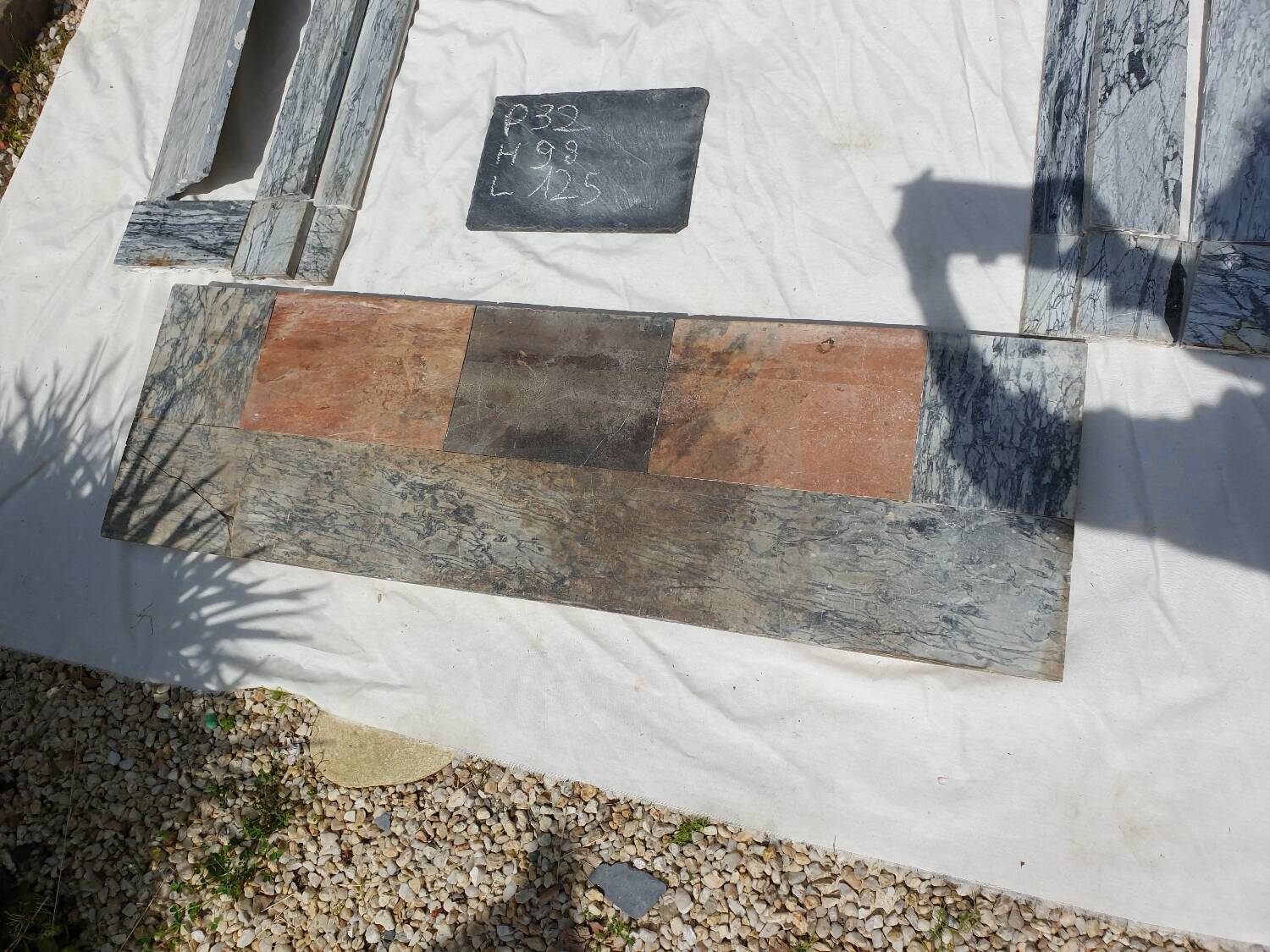 Napoleon III marble fireplace with modillions