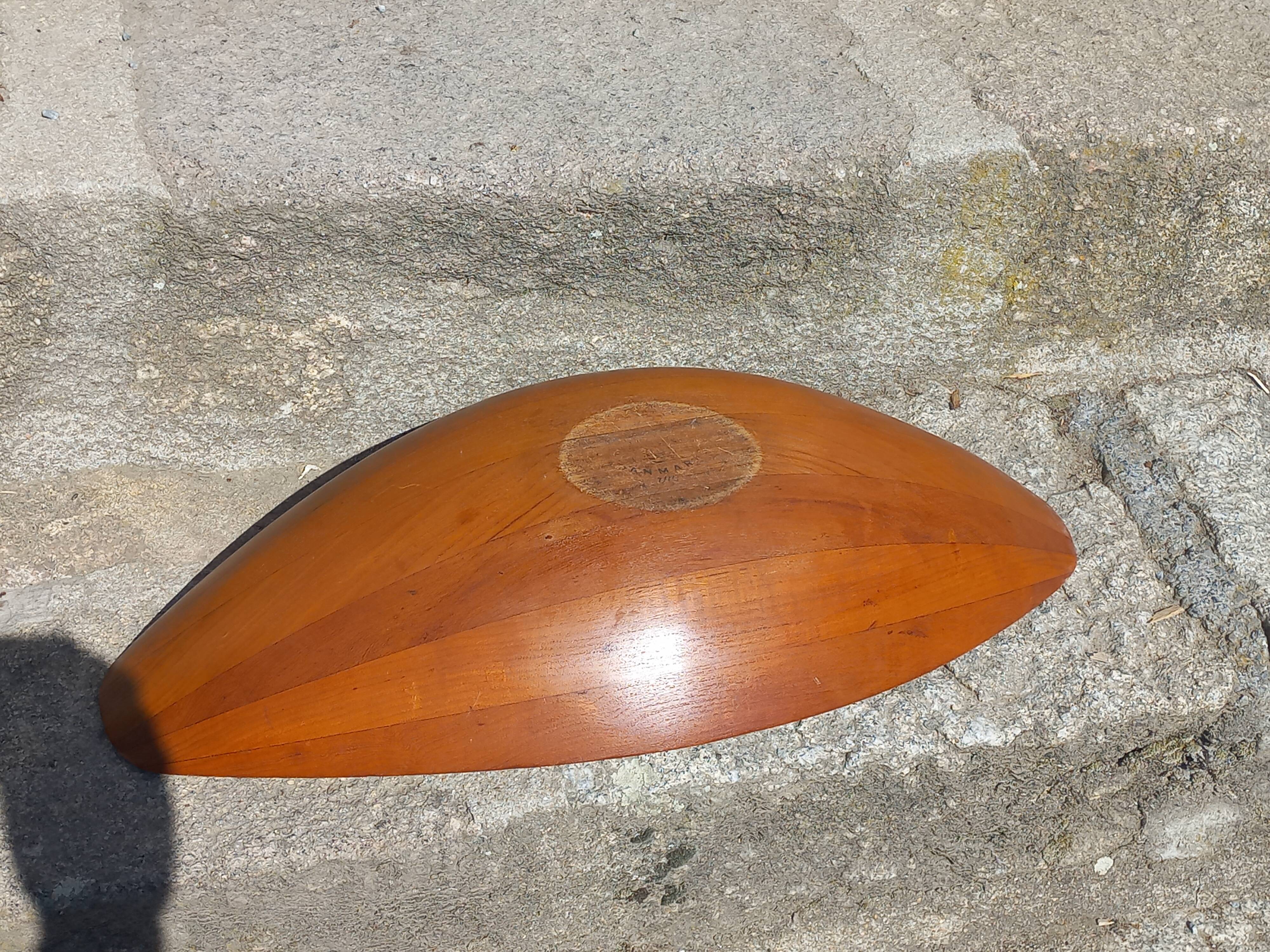 Scandinavian teak fruit bowl stamped from the 1950s.