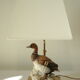 Ceramic duck table lamp and vintage adjustable brass