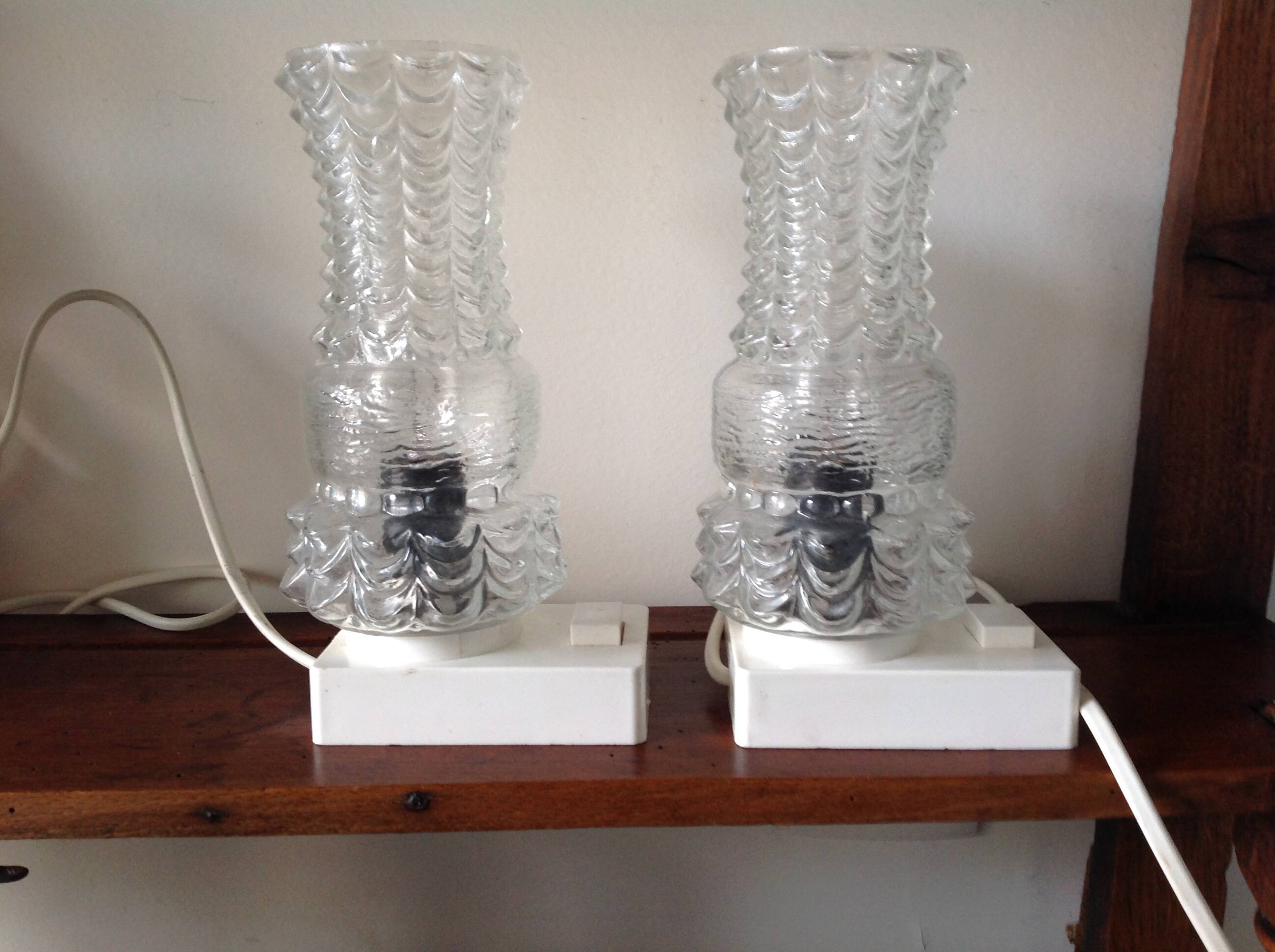 Pair of vintage bedside lamps, 60s