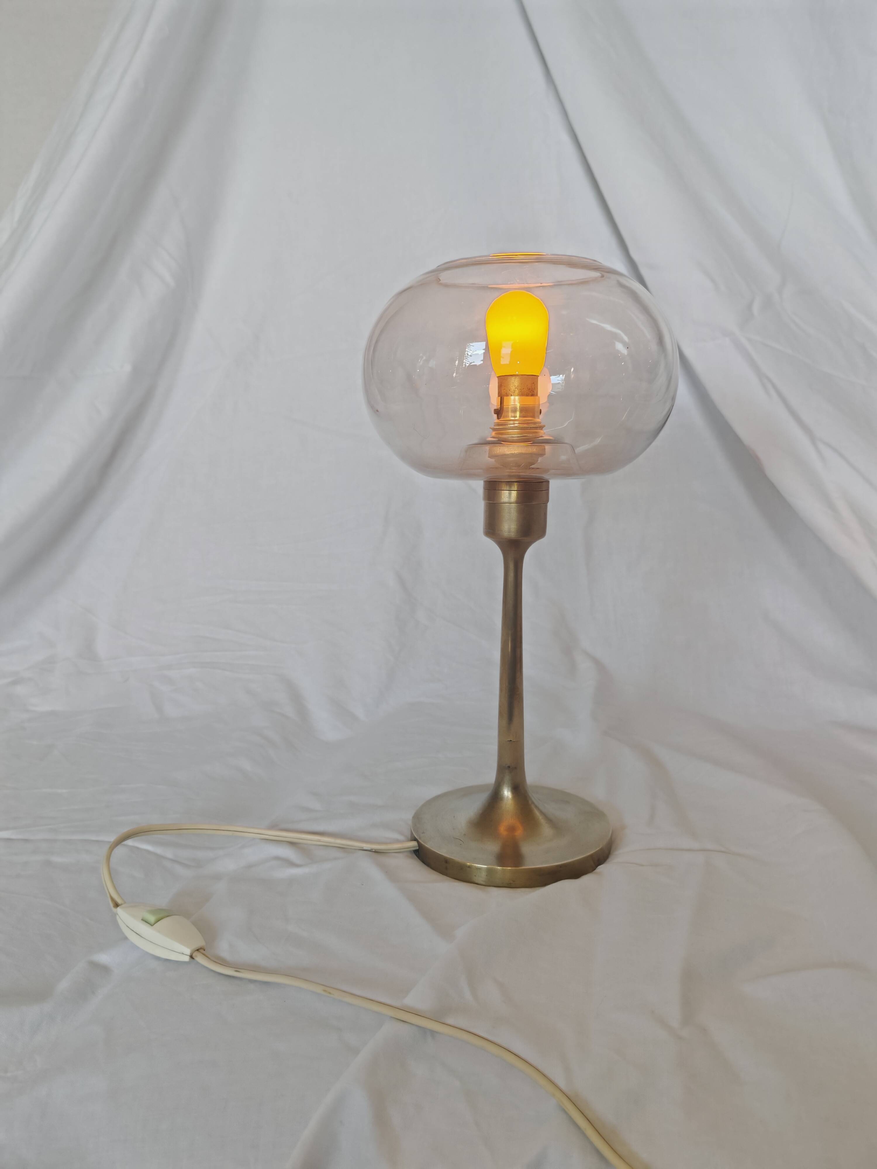 Sciolari style brass and glass lamp, 1970