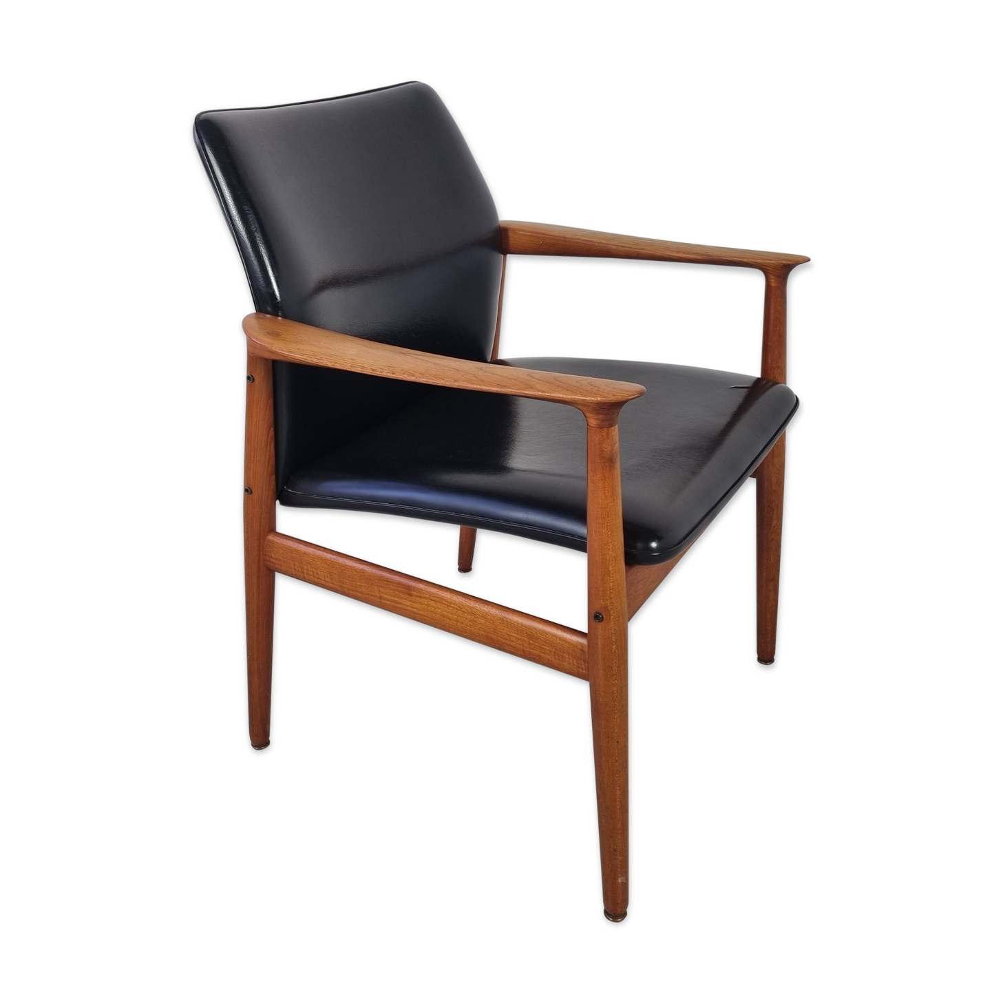 Teak and Skai office chair from Grete Jalk for Glostrup, 60s