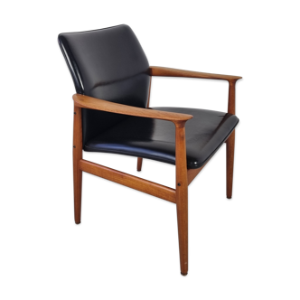 Teak and Skai office chair from Grete Jalk for Glostrup, 60s