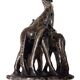 Sculpture africaine en pierre de 3 Girafes