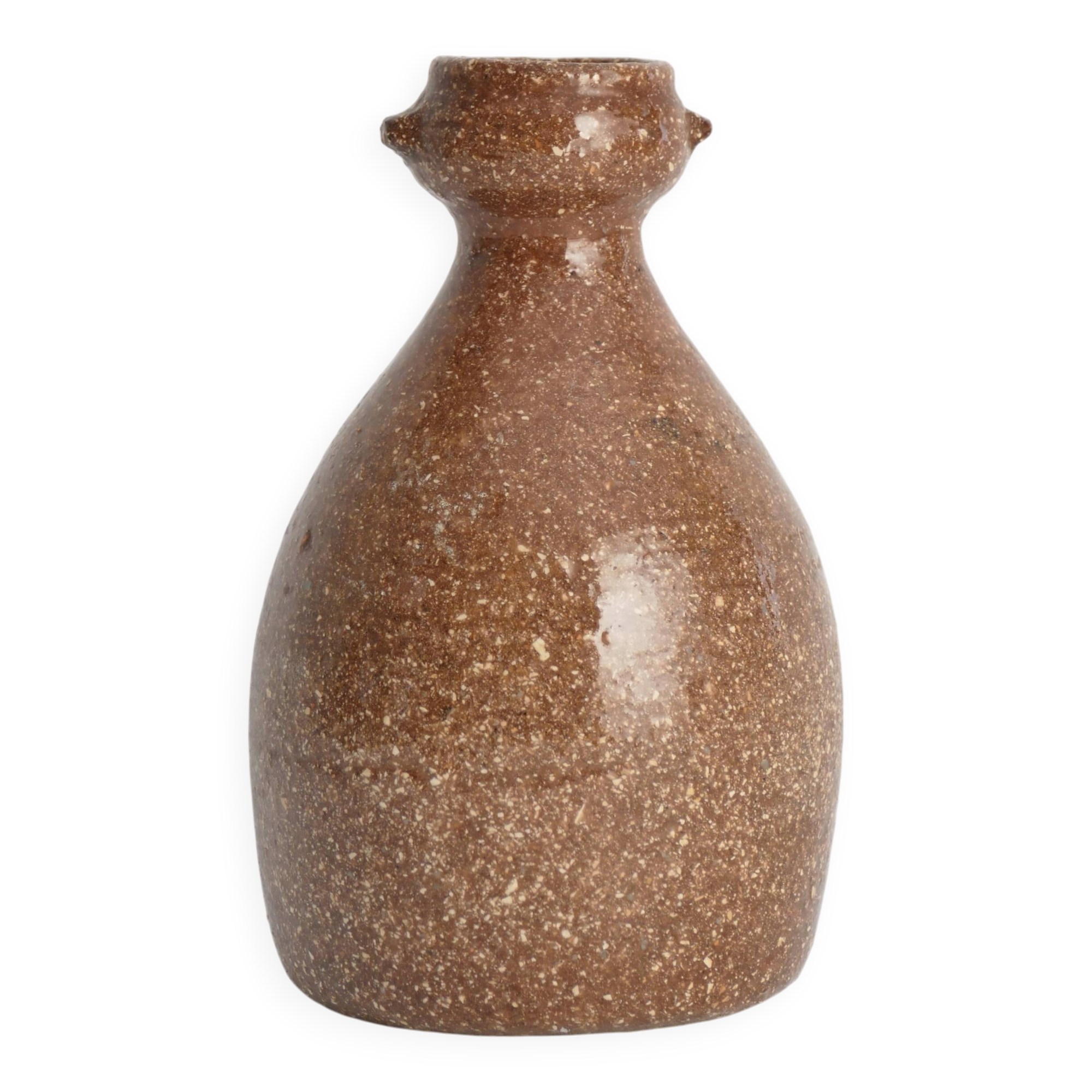 Japanese Shigaraki Inspired Handmade Stoneware Vase with Barnacle-Like Texture