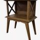 Bedside table with crossbars, vintage compass legs