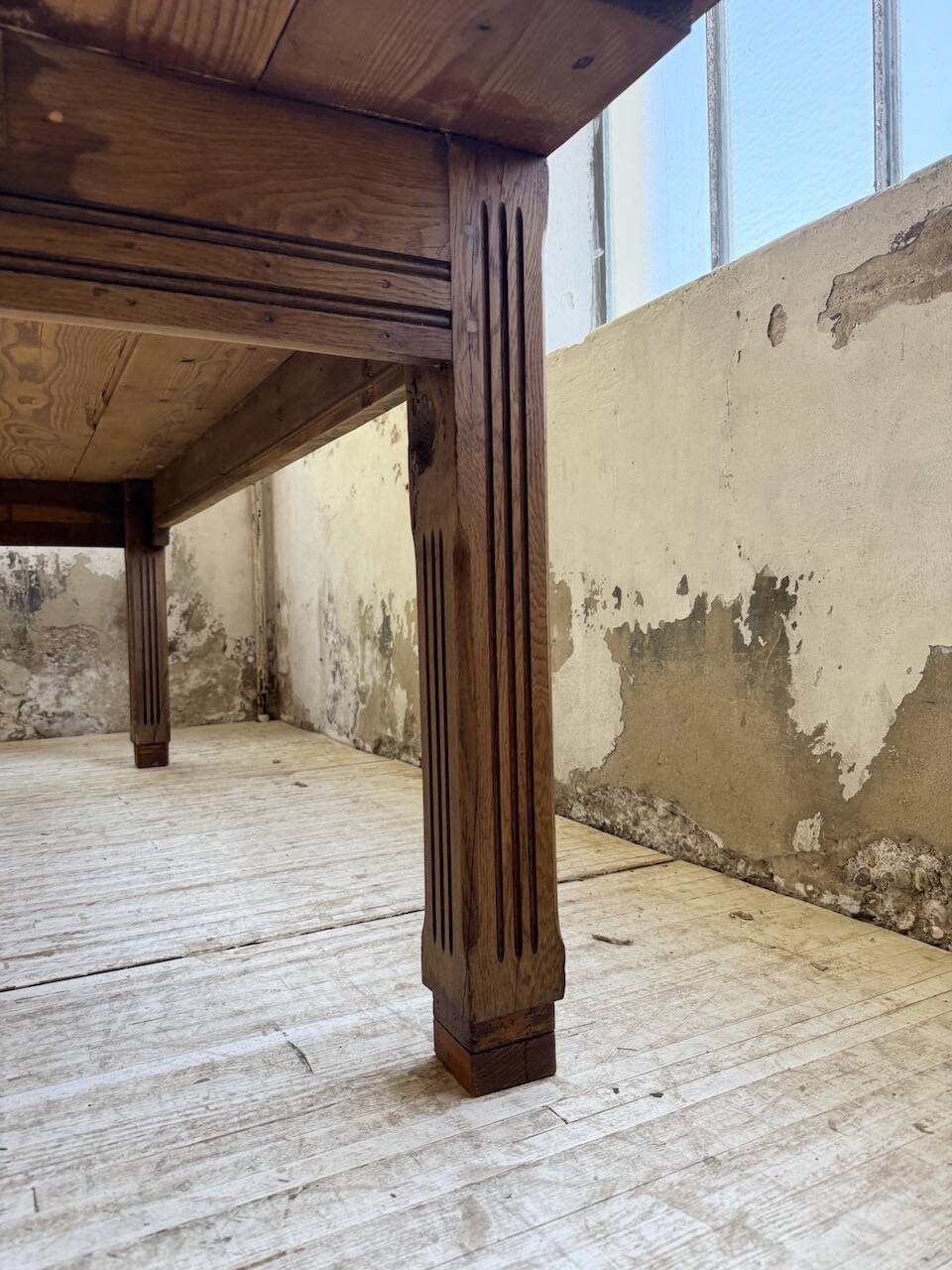 Country farmhouse table in solid beech and oak 2.5m XL