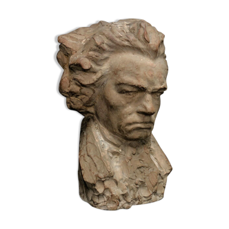 Terracotta bust representing Beethoven around 1930