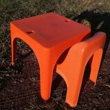 Children's orange table and chair set Progarden Italy