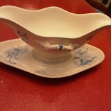 Saucière faience ancienne decor aux bleuets