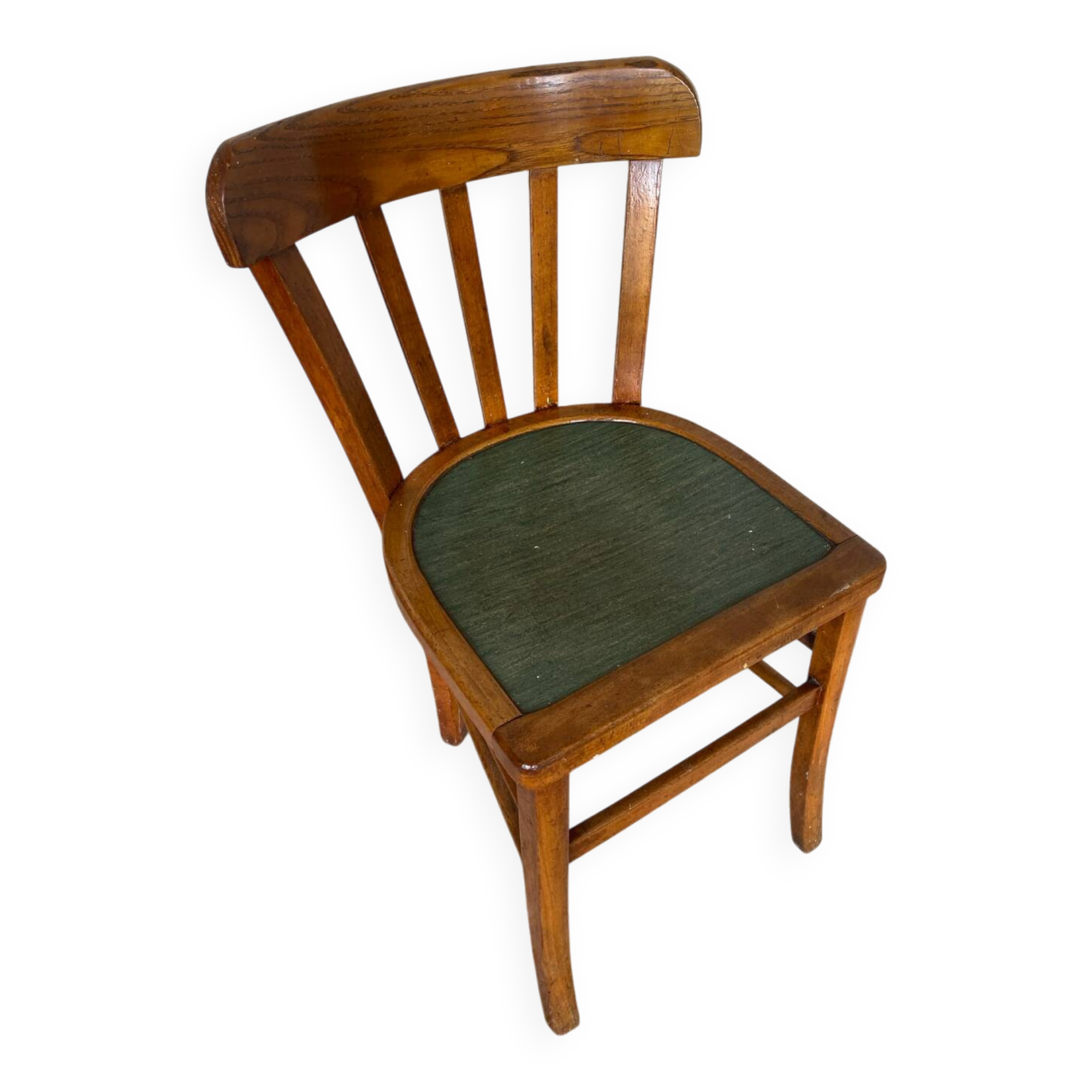 Vintage BAUMANN Mado Wood Bistro Chair with Green Seat