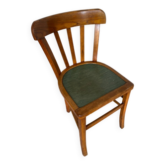 Vintage BAUMANN Mado Wood Bistro Chair with Green Seat