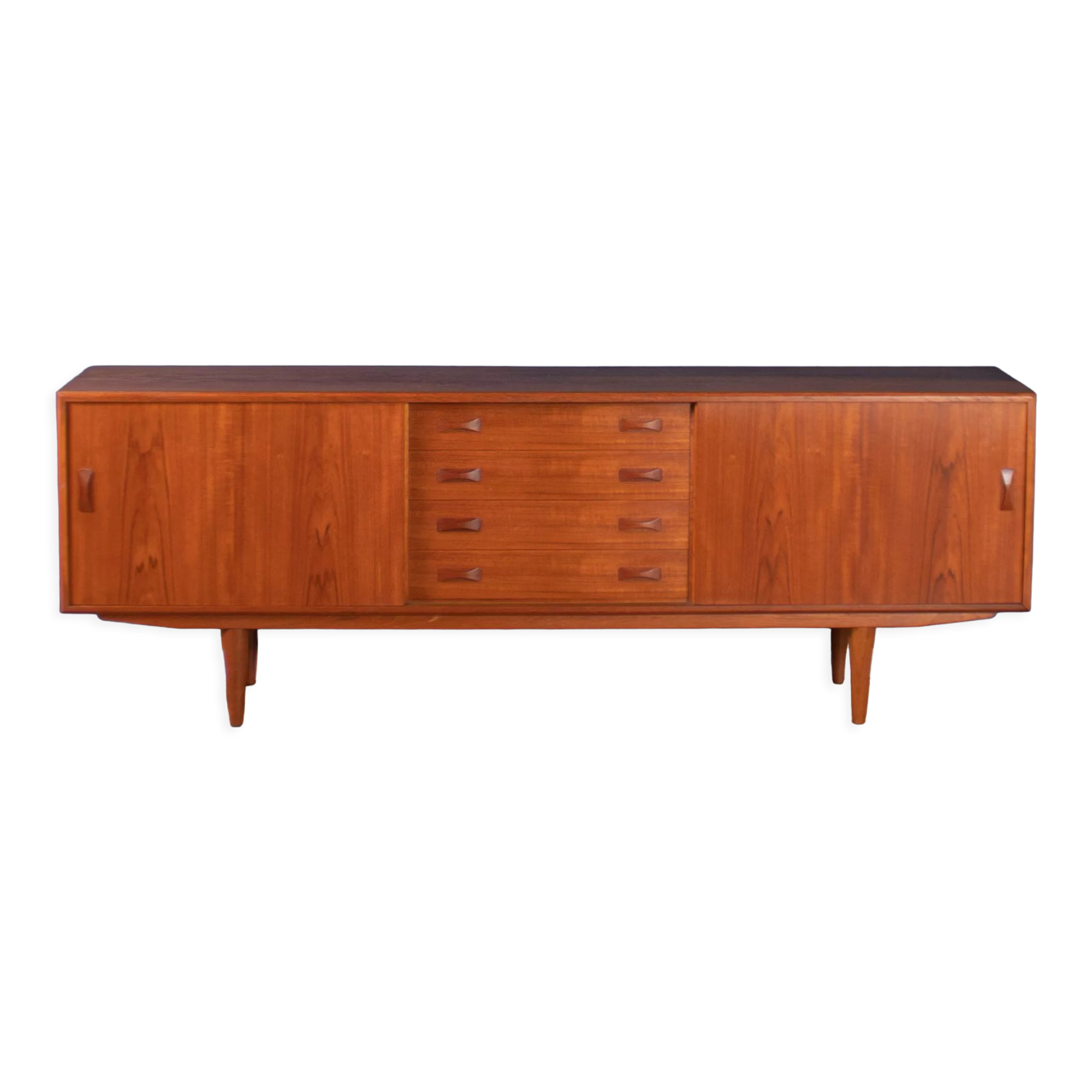 Retro Teak Danish 1960s Long Mid Century Sideboard By Clausen & Søn Denmark