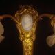 Wedgwood gilt bronze and plaque wall light, late 19th century, lion's head