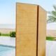 3-panel rattan and mirrored room divider