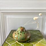 Vase pique flowers cracked ceramic