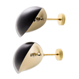 Pair black shell wall lamps