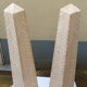 Pair of obelisk in bone marquetry, 70s