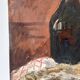 Oil painting on canvas of a still life with a hare circa 1950