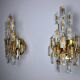 Pair of oscar torlasco wall lamps, triedri glass, italy, 1970