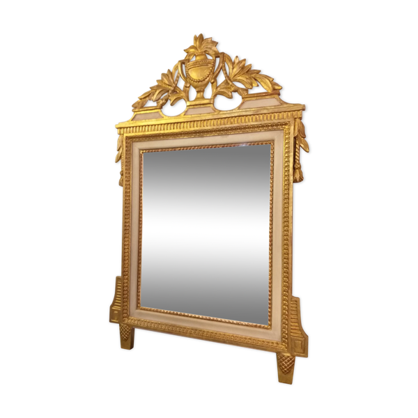 Miroir style empire bois laqué - 99x63cm