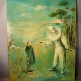 Large Oil on canvas "Harlequin"
