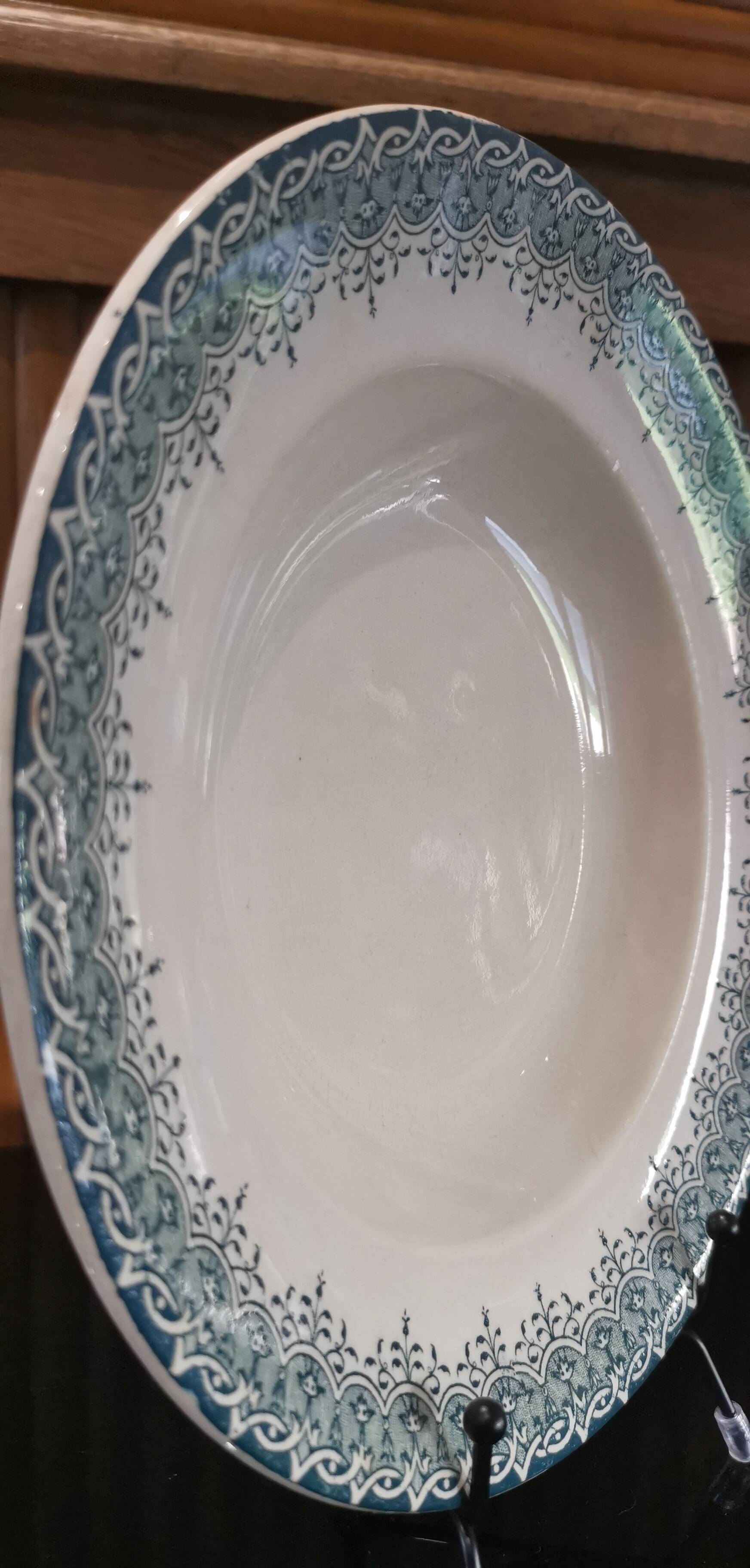 4 assiettes creuses en Terre de Fer Longwy modèle "Suzanne"