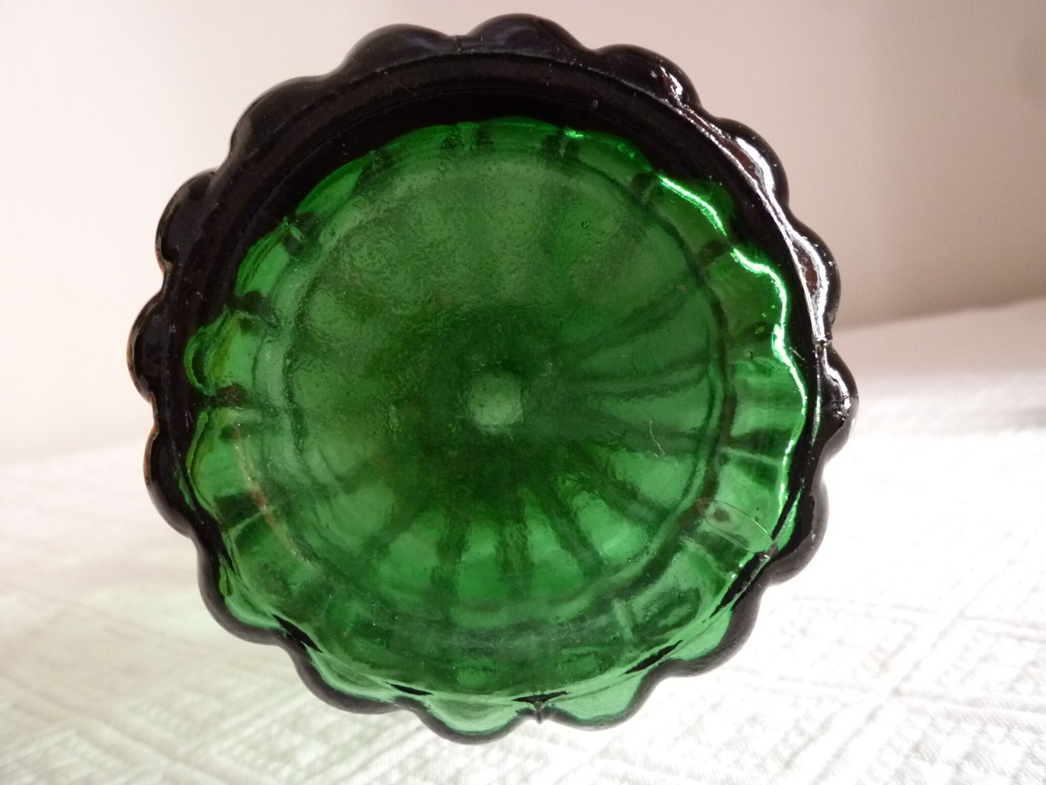 Green ribbed oblong pitcher of the 1960s