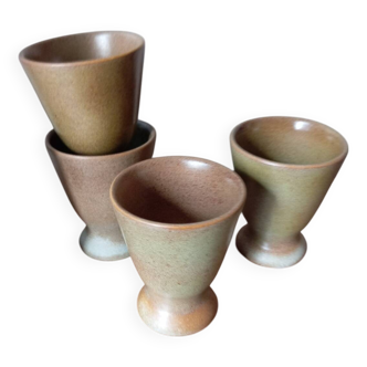 4 stoneware cups, vintage 1950