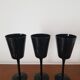 Lot de 3 verres à vin noirs en cristal