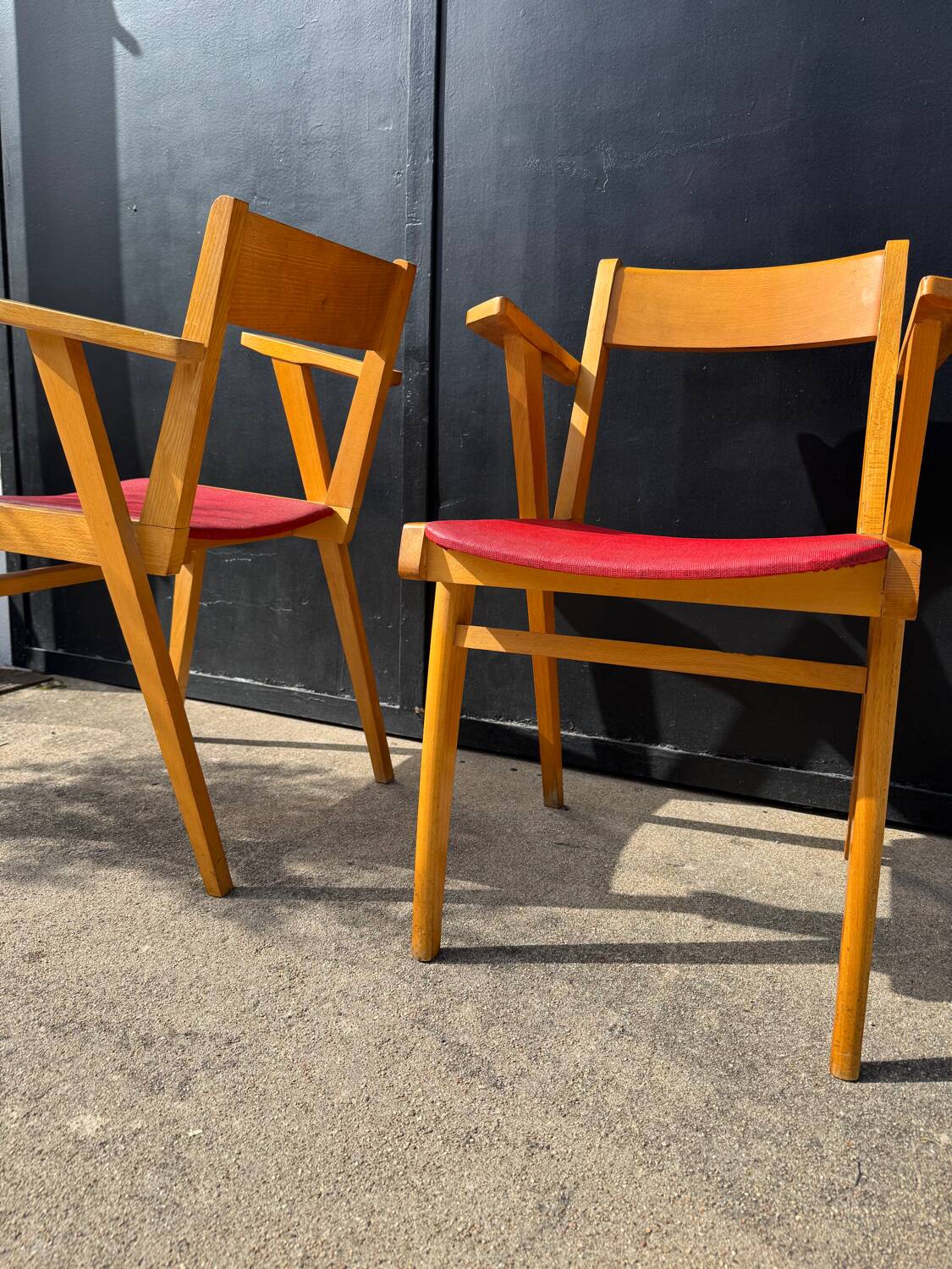 Bridge chairs with compass legs from the 1960s.