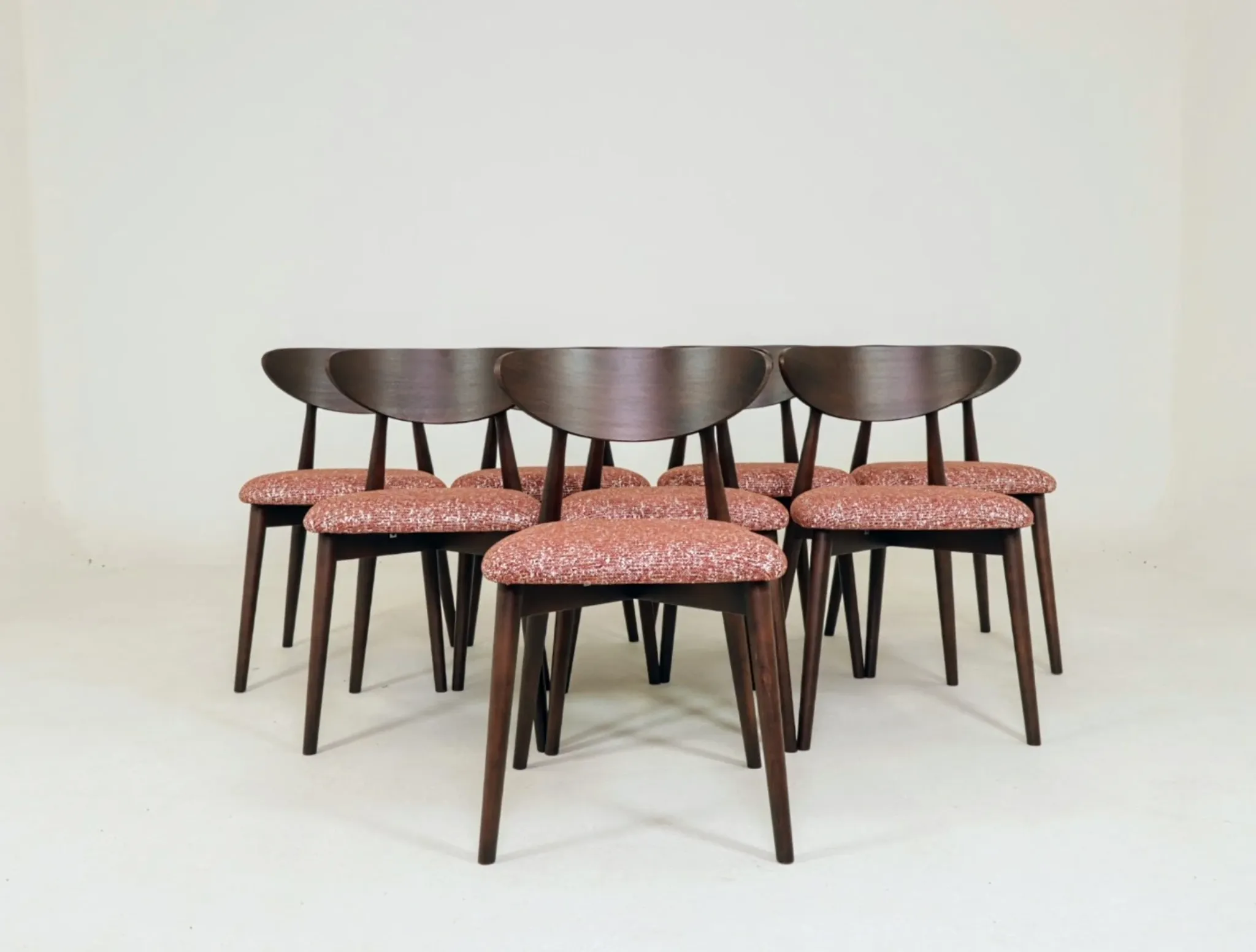 Dining chair set of 8 red crab