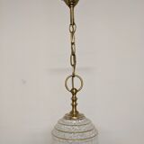 Vintage glass pendant lamp from Clichy