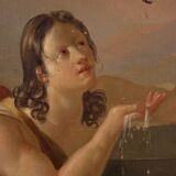 Large 19th century neoclassical painted panel