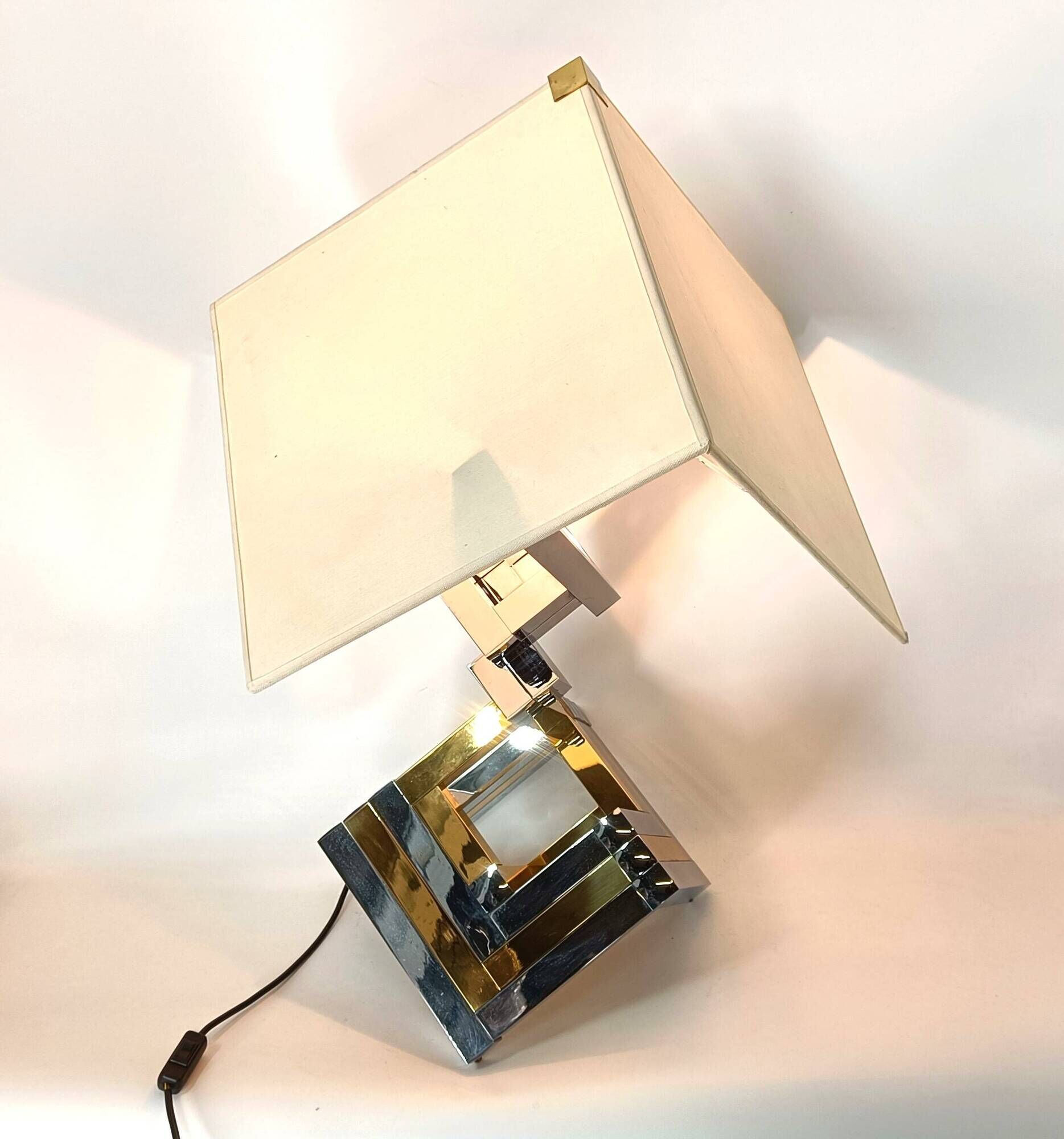 Large Geometrical table lamp by Lumica, Spain, 1970s