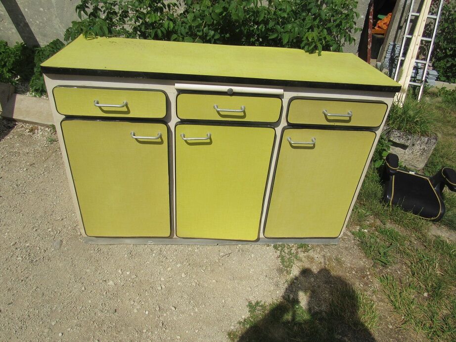Yellow formica buffet