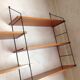 Black metal and wood shelf 60/70