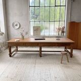Solid walnut farmhouse castle table 1900 XXL