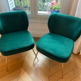 2 fauteuils Wayne velours vert