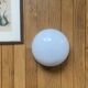Ceiling light or half-moon wall sconce 20 cm white opaline glass 1960s 1970s