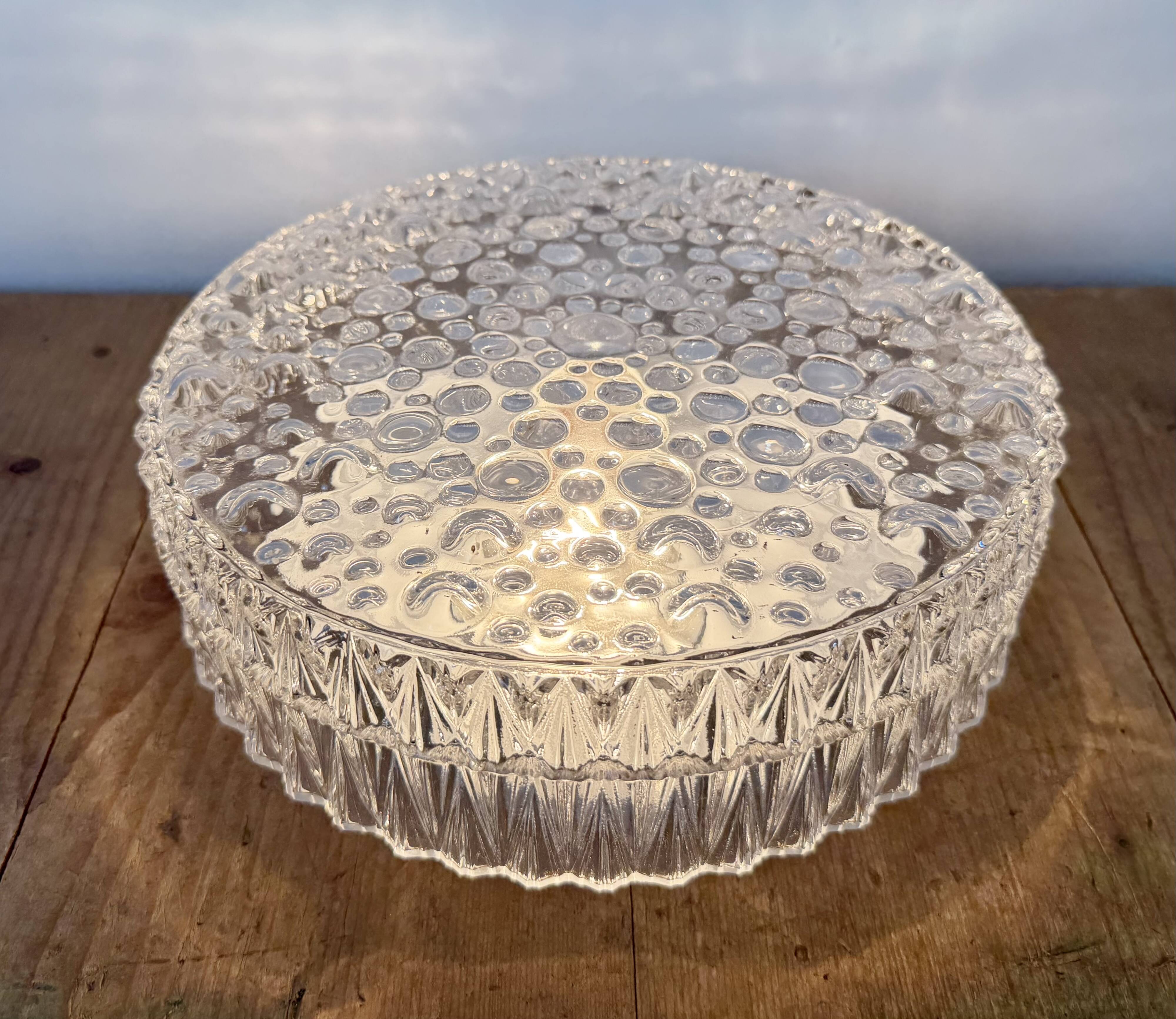 Vintage Glass Wall or Ceiling Light, 1970s