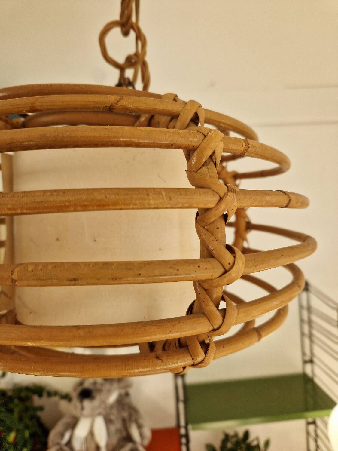 Rattan basket chandelier pendant light