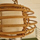 Rattan basket chandelier pendant light