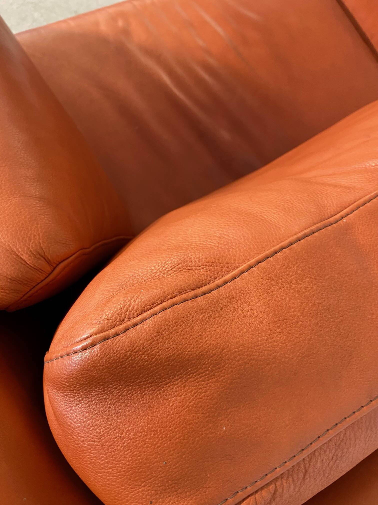 Vintage danish cognac leather sofa