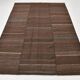 5x8 Dark Brown Ethnic Turkish Kilim Rug, 169x238Cm