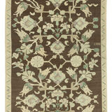 1950s hand-knotted antique turkish beige rug 151 cm x 263 cm